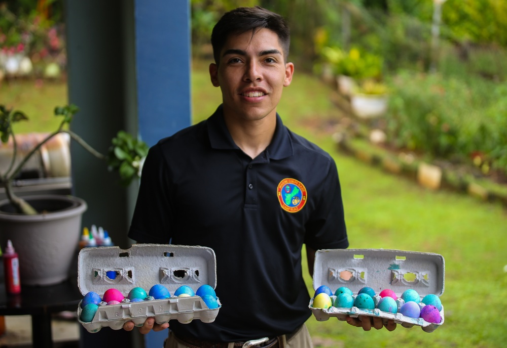 Camp Blaz Marines Attend Easter Egg Dyeing Event.