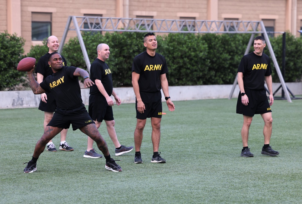 ASG-KU Soldiers conduct morning PT, April, 2023