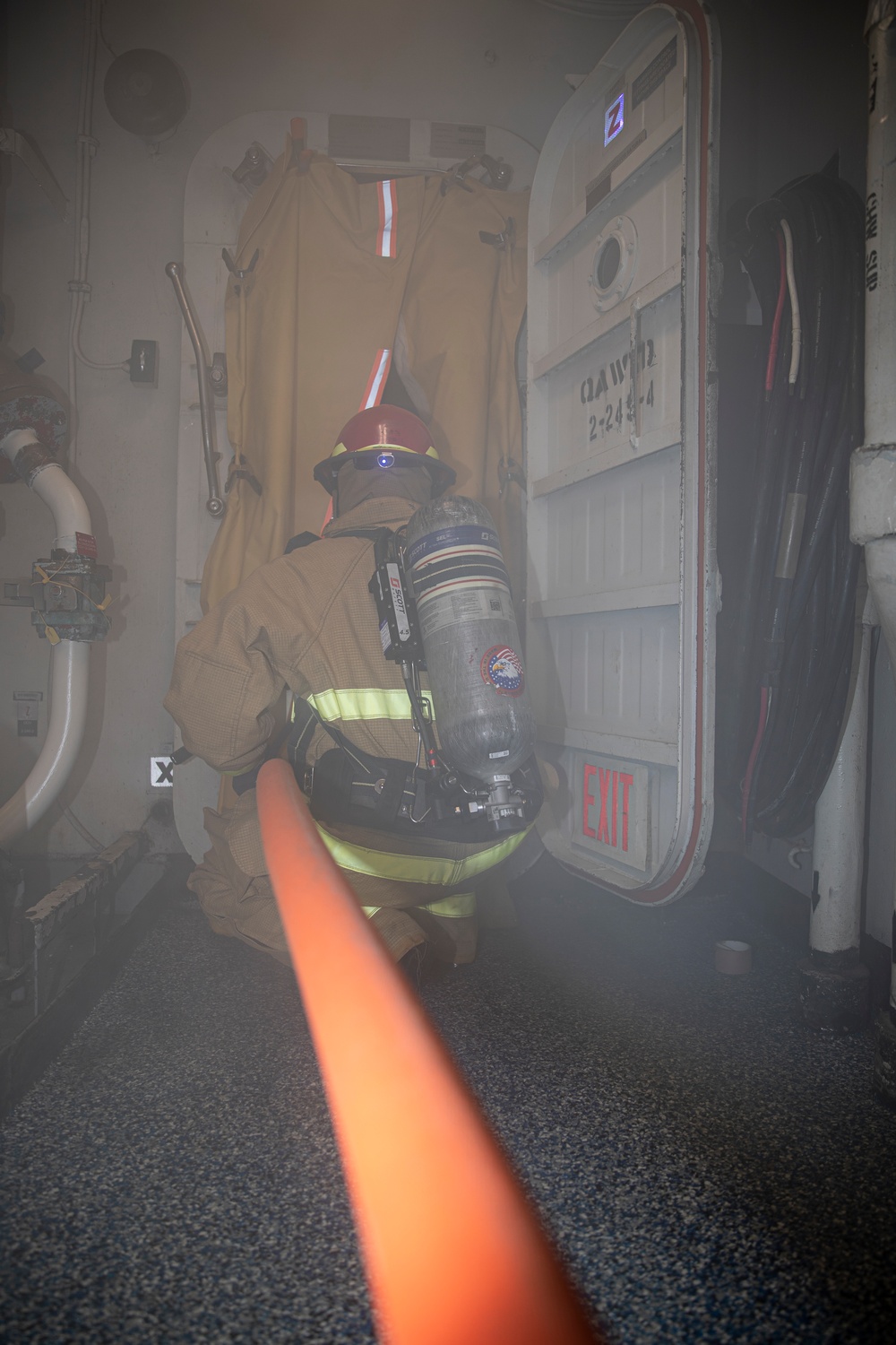 Shipboard Casualty Drill: George Washington Sailors train to save the ship