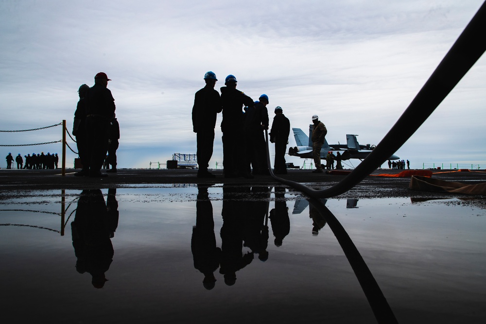 Shipboard Firefighting Drill: George Washington Sailors train to save the ship