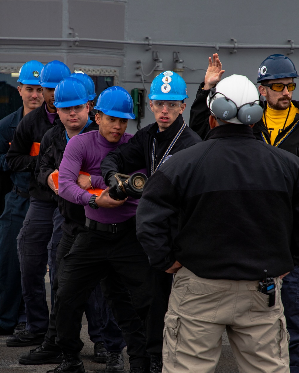 Shipboard Firefighting Drill: George Washington Sailors train to save the ship