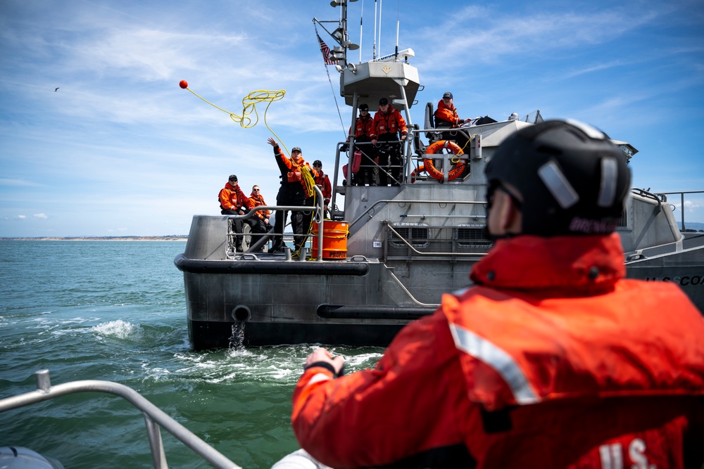 U.S. Coast Guard Station Monterey conducts towing and pump transfer training