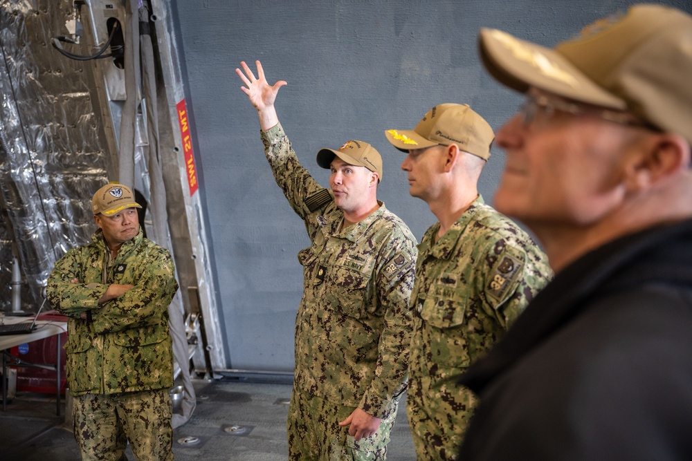 Distinguished Visitors Tour USS Santa Barbara (LCS 32) at Naval Base Ventura County