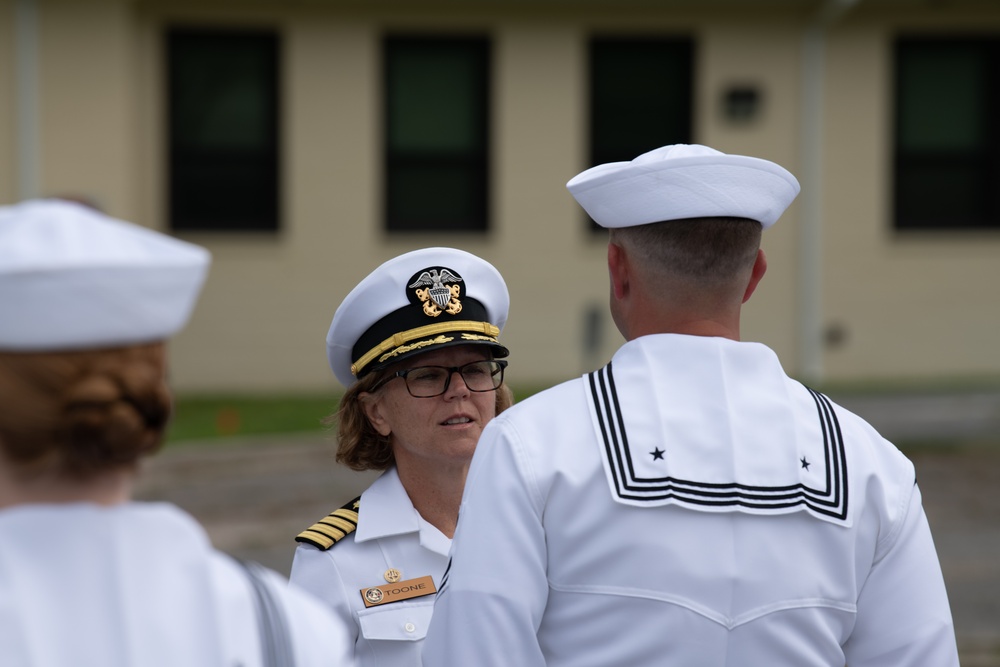 NMOTC conducts dress white uniform inspection