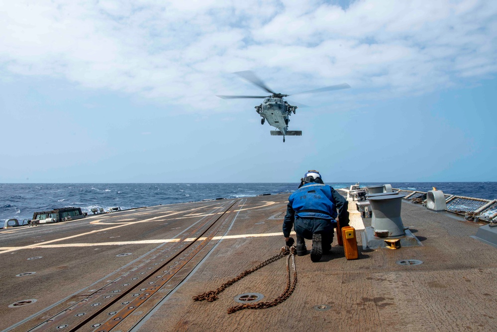 Wayne E. Meyer Conducts Flight Operations