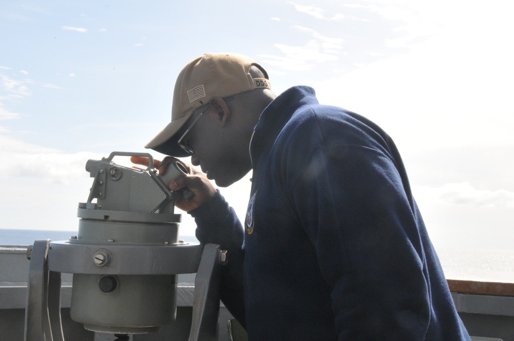 USS William P. Lawrence (DDG 110) Sailor Stands Watch