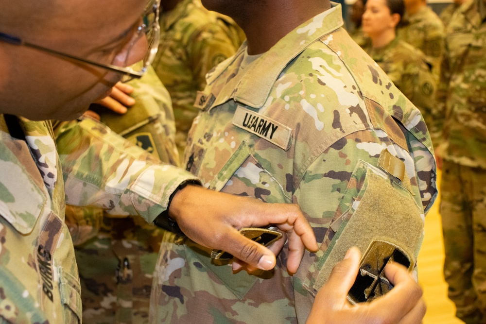 110th IO Battalion Dons 58th EMIB Unit Patch for the First Time