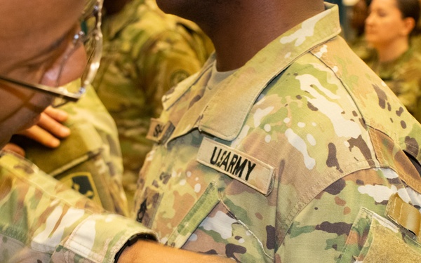 110th IO Battalion Dons 58th EMIB Unit Patch for the First Time