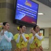 Dancers rehearse choreography as part of the Filipino-American Heritage Night at the Norfolk Tides stadium