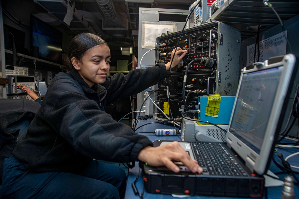 Sailor Calibrates Radar Altimeter Test Set