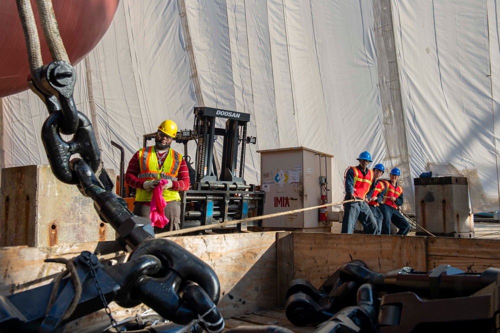 USS Essex Conducts Anchor Chain Evolution