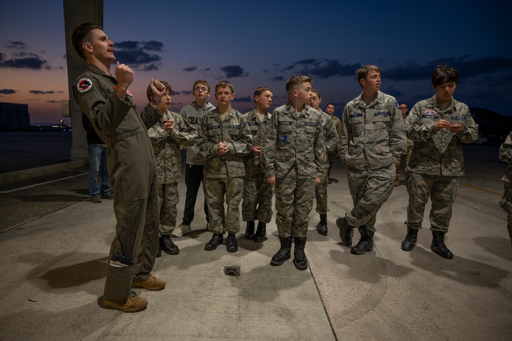 CAP cadets tour the Fighting Falcon