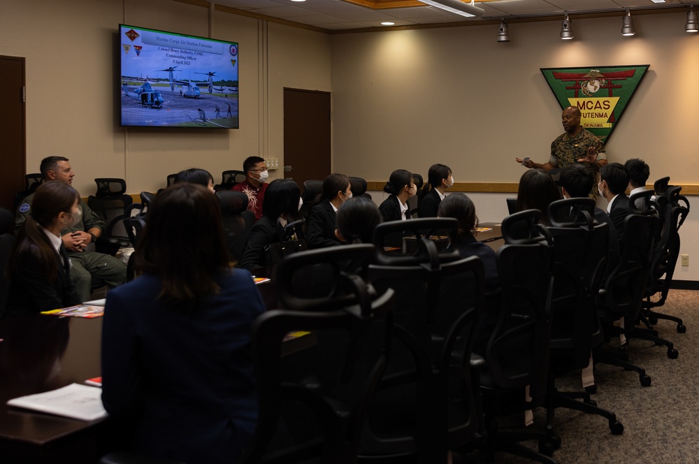 Commanding Officer of MCAS Futenma give tour to Ginowan City employees