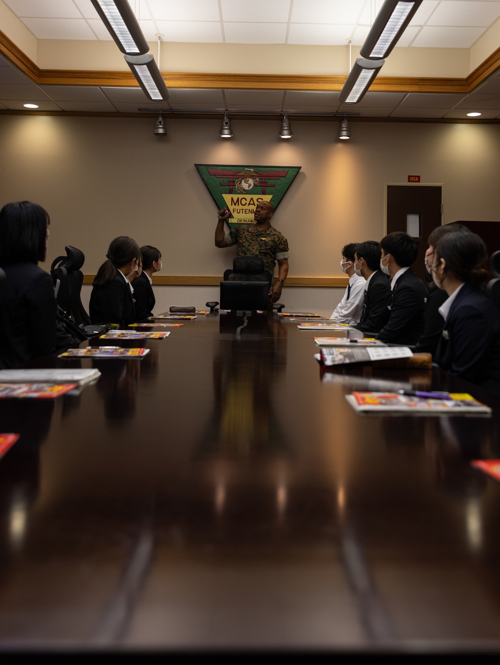 Commanding Officer of MCAS Futenma give tour to Ginowan City employees