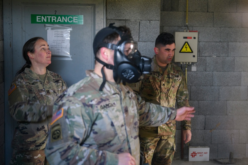 39th Strategic Signal Battalion Mask Confidence - CBRN Training