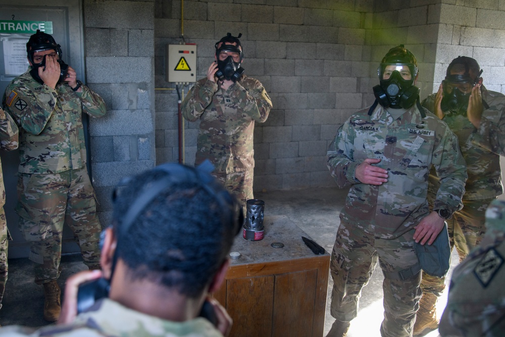 39th Strategic Signal Battalion Mask Confidence - CBRN Training