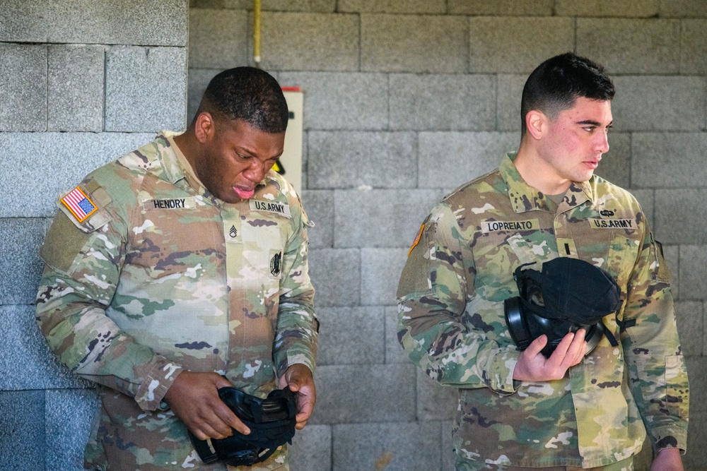 39th Strategic Signal Battalion Mask Confidence - CBRN Training