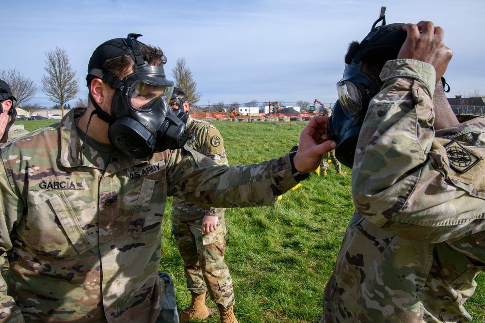 39th Strategic Signal Battalion Mask Confidence - CBRN Training