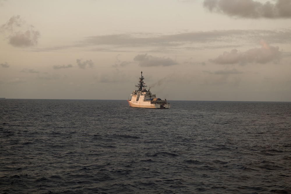 USCGC Stone conducts at sea transfers with USCGC James