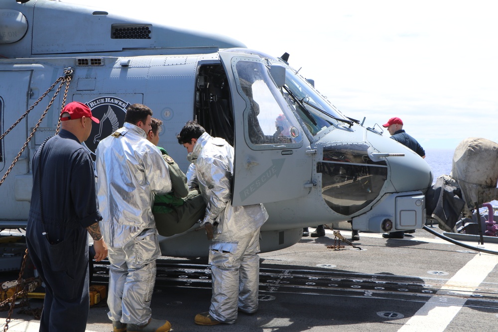 USS Princeton (CG 59) Sailors Conduct Aircraft Firefighting Drills