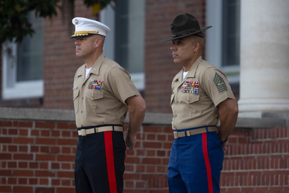 MCAS Beaufort Marines awarded during MCRD PI morning colors