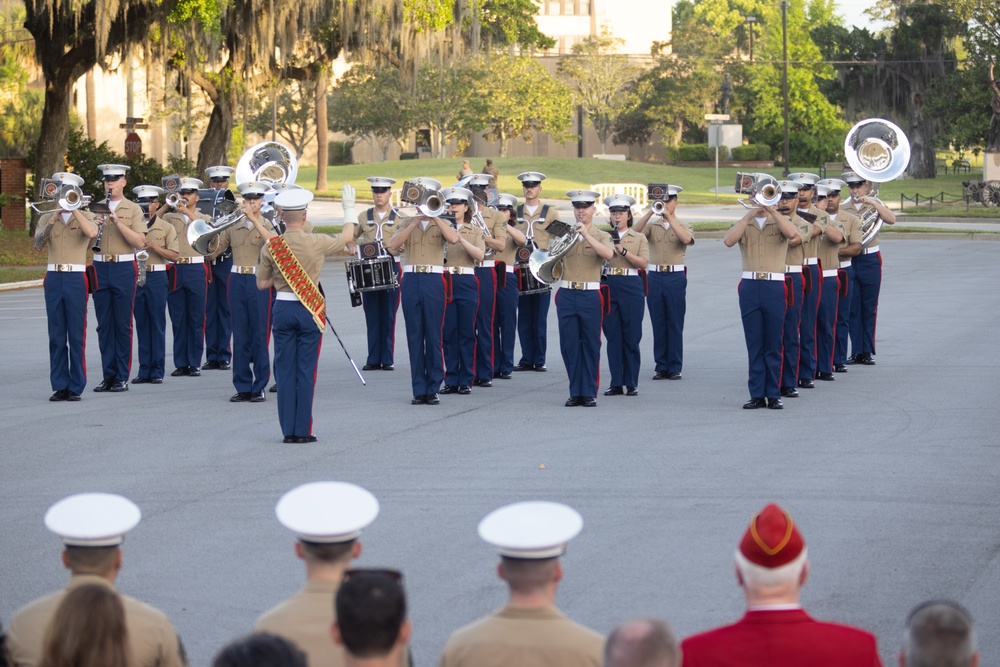 MCAS Beaufort Marines awarded during MCRD PI morning colors