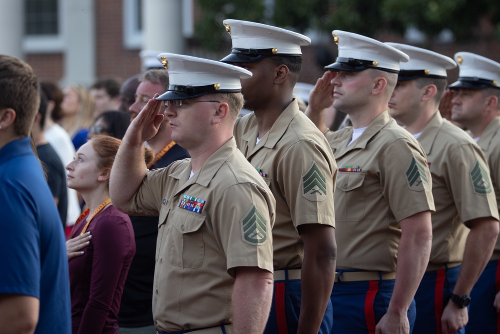 MCAS Beaufort Marines awarded during MCRD PI morning colors