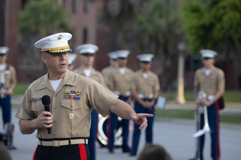 MCAS Beaufort Marines awarded during MCRD PI morning colors