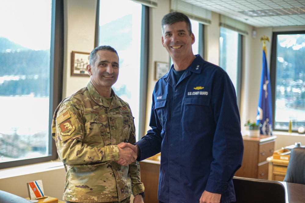 U.S. Air force Lt. Gen. David Nahom visits U.S. Coast Guard District 17 in Juneau, Alaska