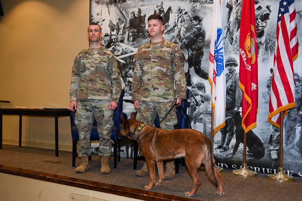 Security Forces Military Working Dog K9 Mika Retires 10 April 2023 JBSA-Lackland
