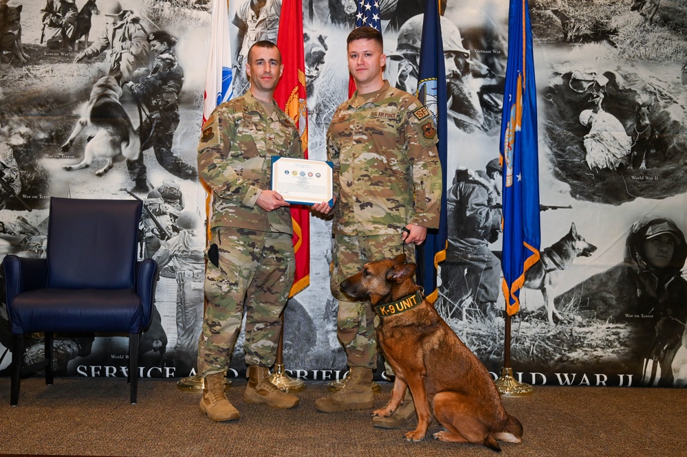 Security Forces Military Working Dog K9 Mika Retires 10 April 2023 JBSA-Lackland