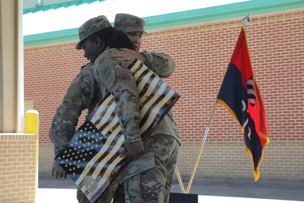 First Sergeants Pass Company Guidon in Change of Responsibility