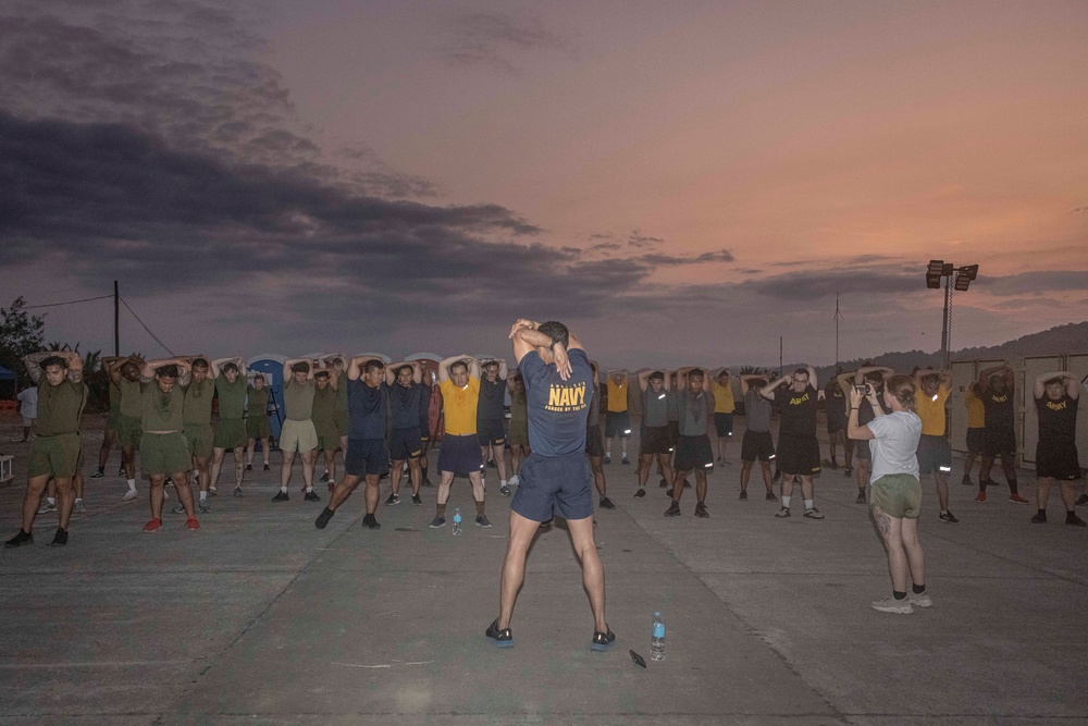 U.S. Military Forces and Philippine Army Conduct Physical Training Together in Preparation for Balikatan 23