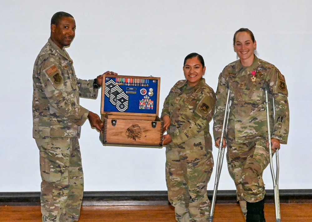 Command CMSgt Jessica McWain retires at PSAB