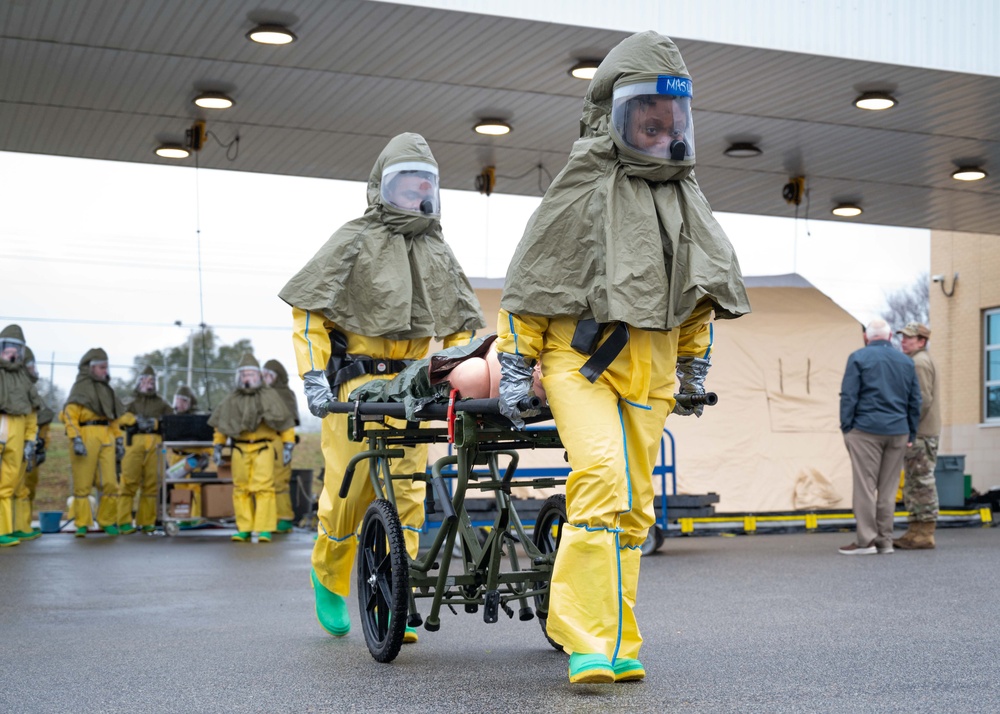 Joint partners train in emergency patient decontamination exercise at Shaw