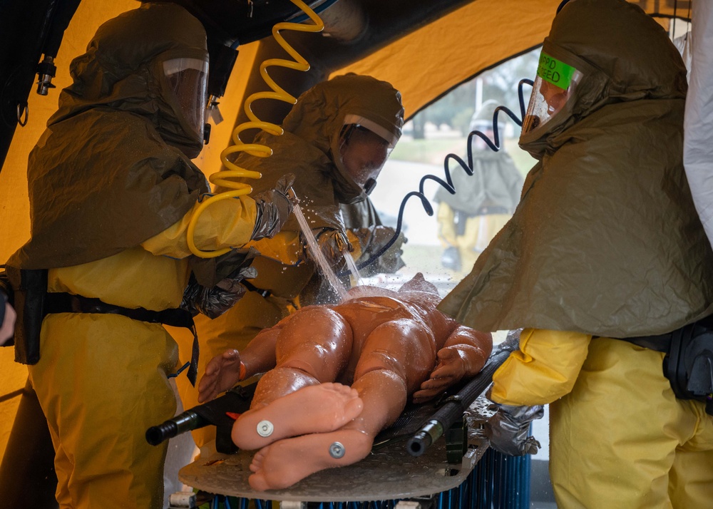 Joint partners train in emergency patient decontamination exercise at Shaw