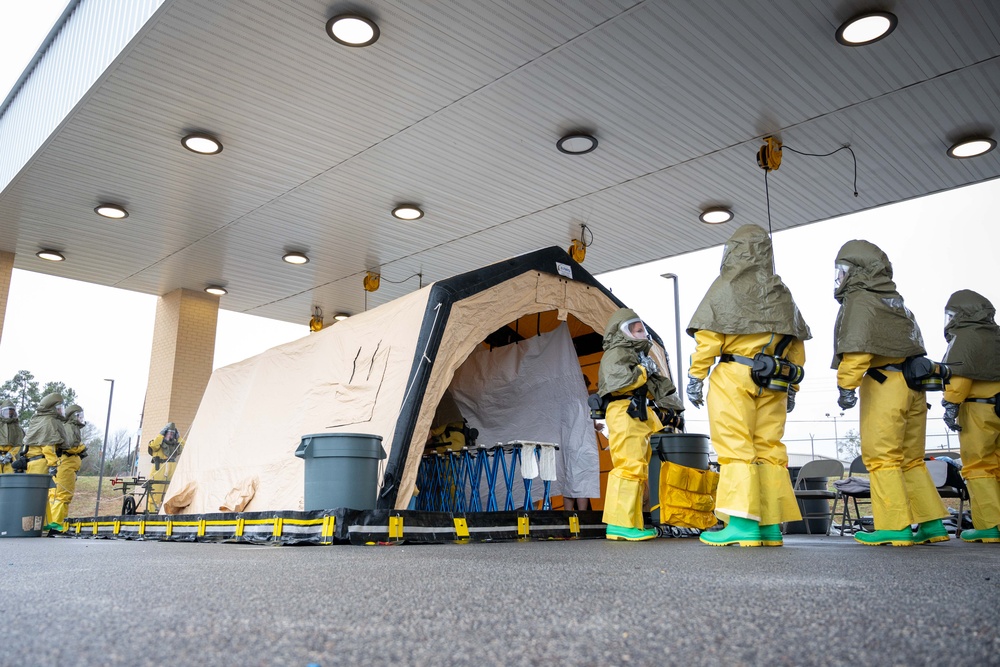 Joint partners train in emergency patient decontamination exercise at Shaw