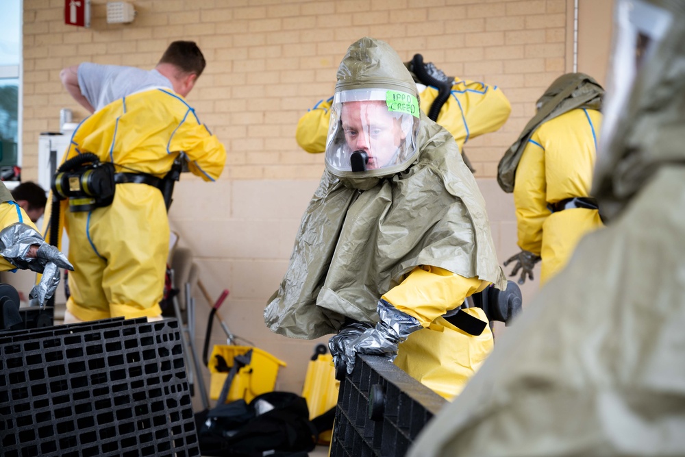 Joint partners train in emergency patient decontamination exercise at Shaw