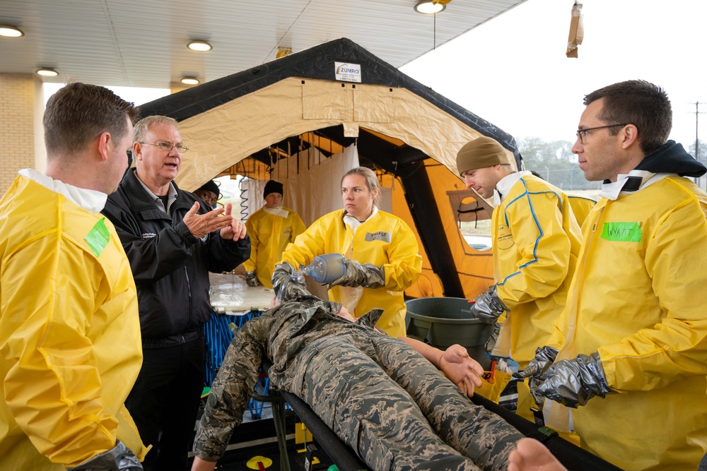 Joint partners train in emergency patient decontamination exercise at Shaw