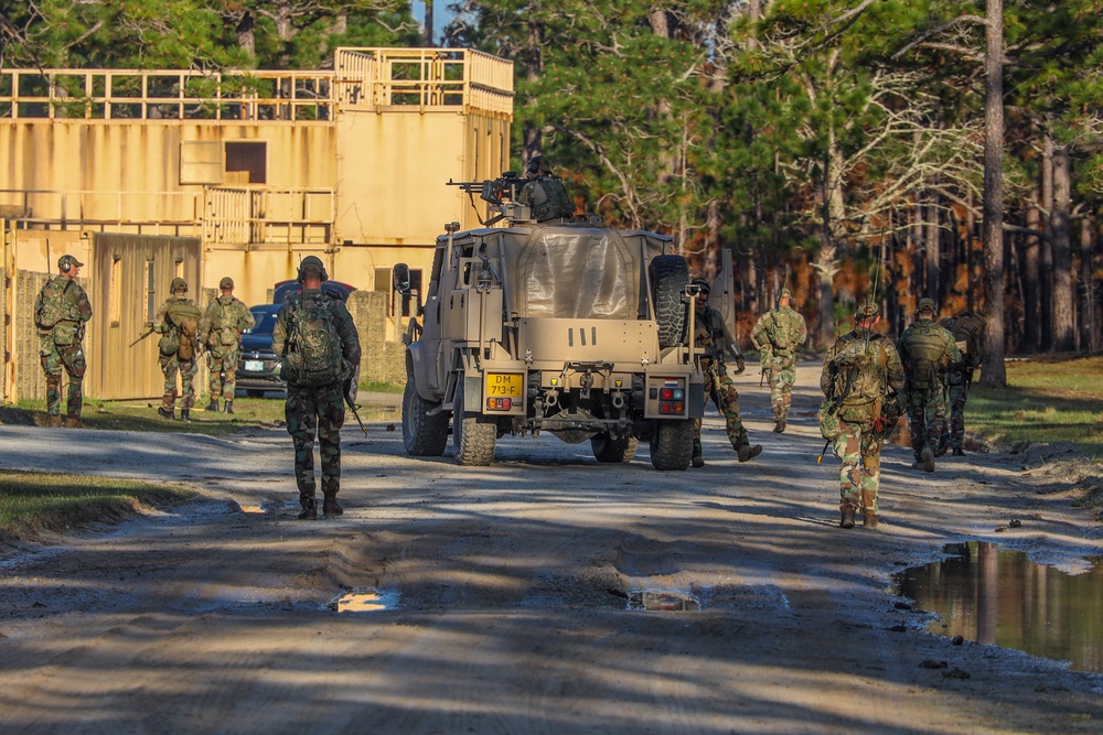 Dutch Marines Conduct a Simulated Social Patrol