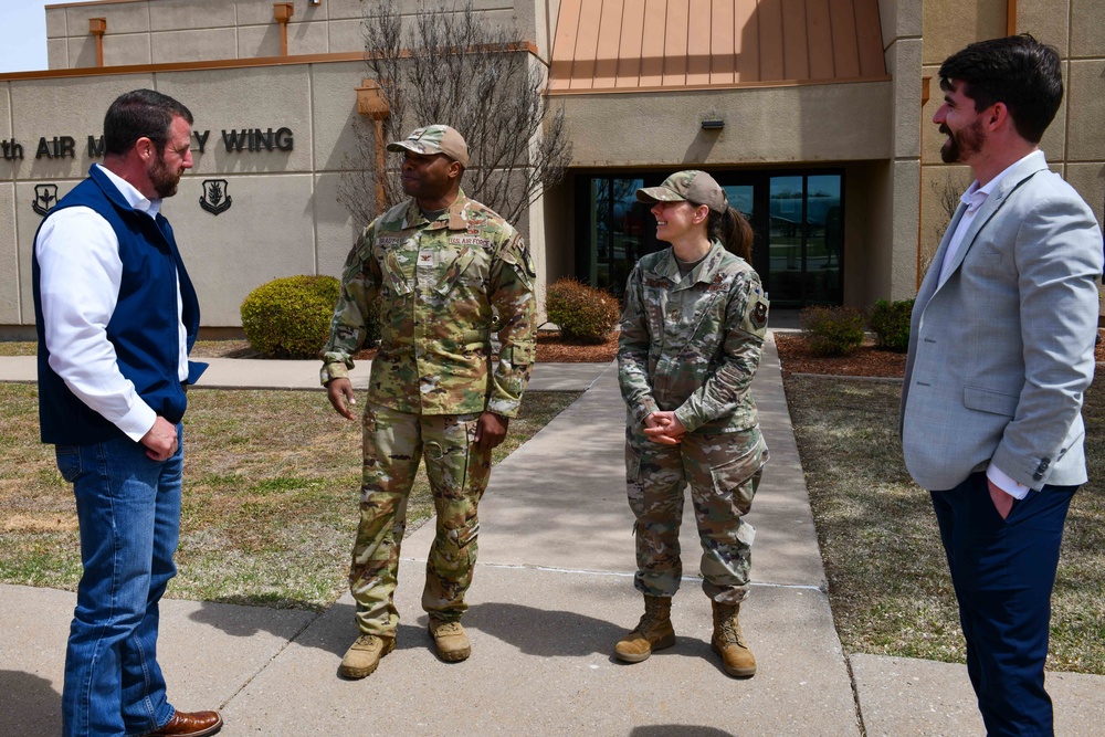 AAFB/97 AMW welcomes U.S. Sen. Mullin for inaugural visit