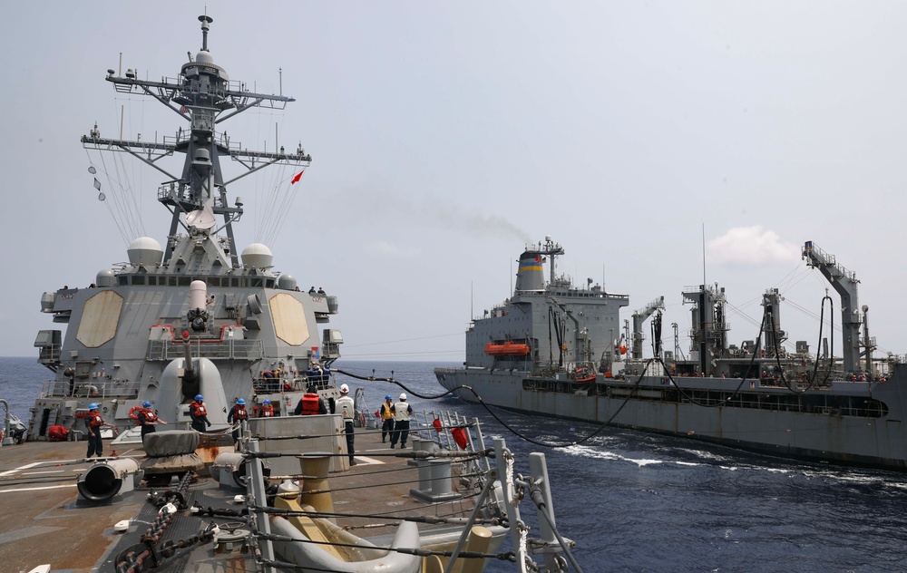 USS Milius (DDG 69) Conducts Underway Replenishment with USNS Tippecanoe (T-AO 199)