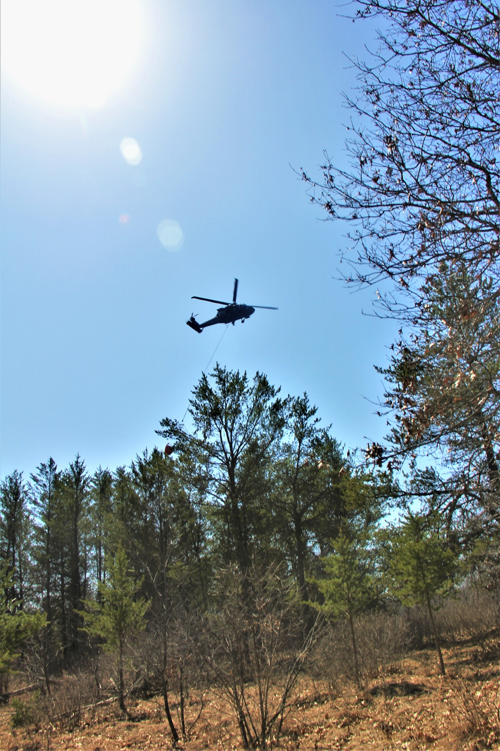 Wisconsin Army National Guard UH-60 Black Hawk crew holds 2023 Bambi bucket training at Fort McCoy