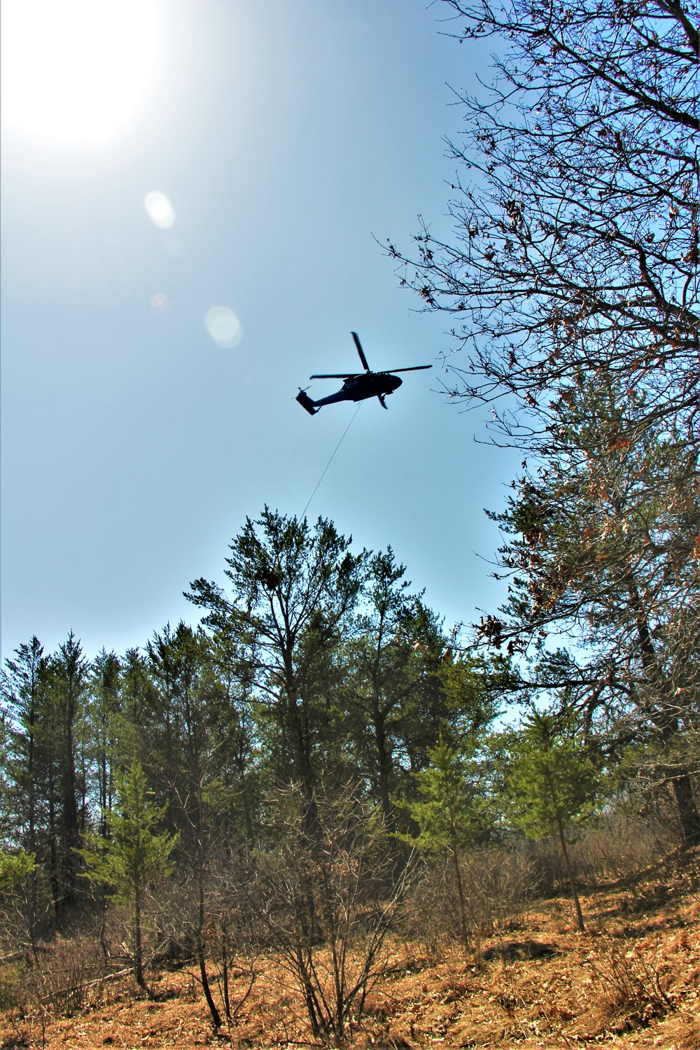 Wisconsin Army National Guard UH-60 Black Hawk crew holds 2023 Bambi bucket training at Fort McCoy