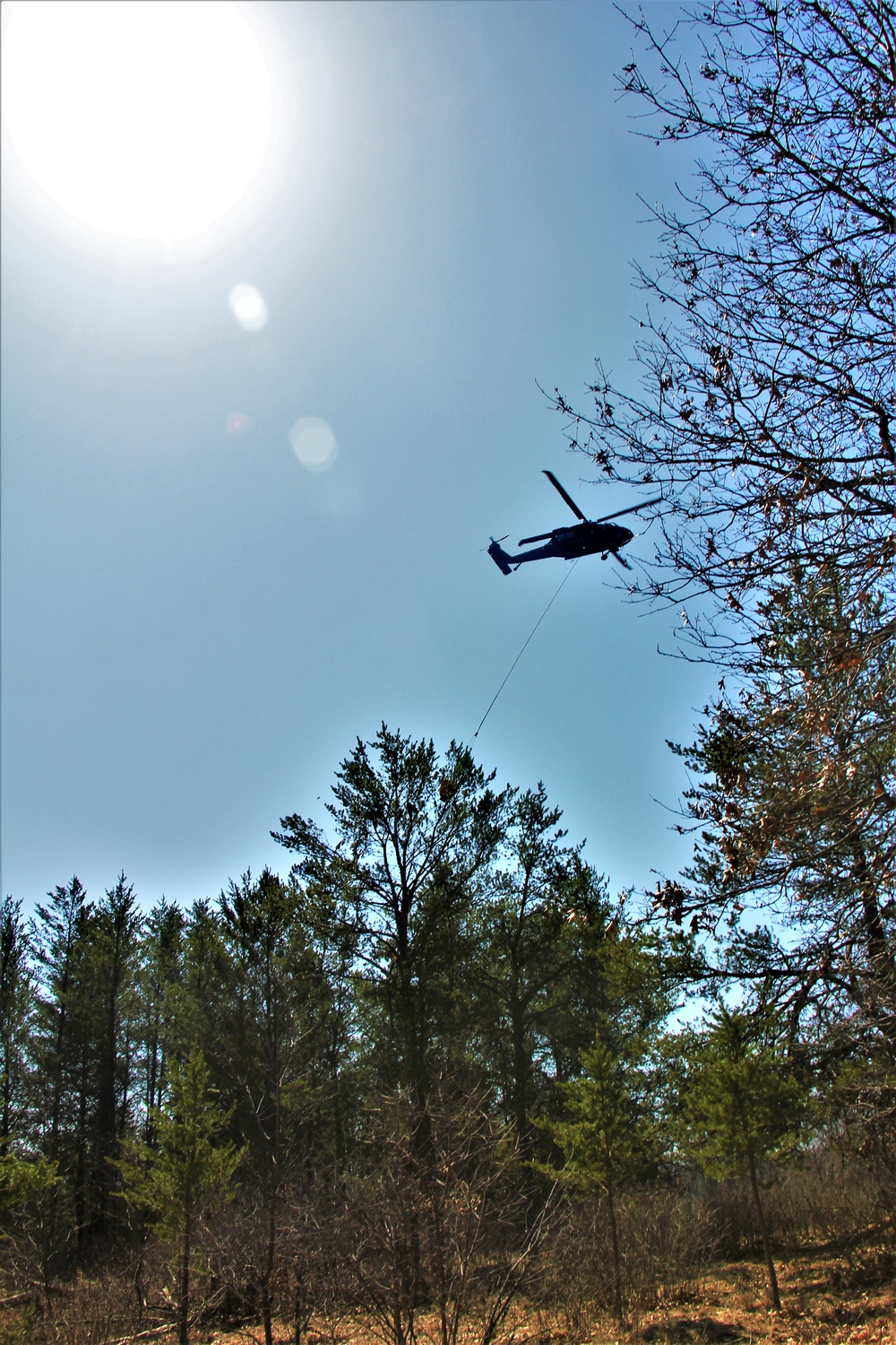 Wisconsin Army National Guard UH-60 Black Hawk crew holds 2023 Bambi bucket training at Fort McCoy