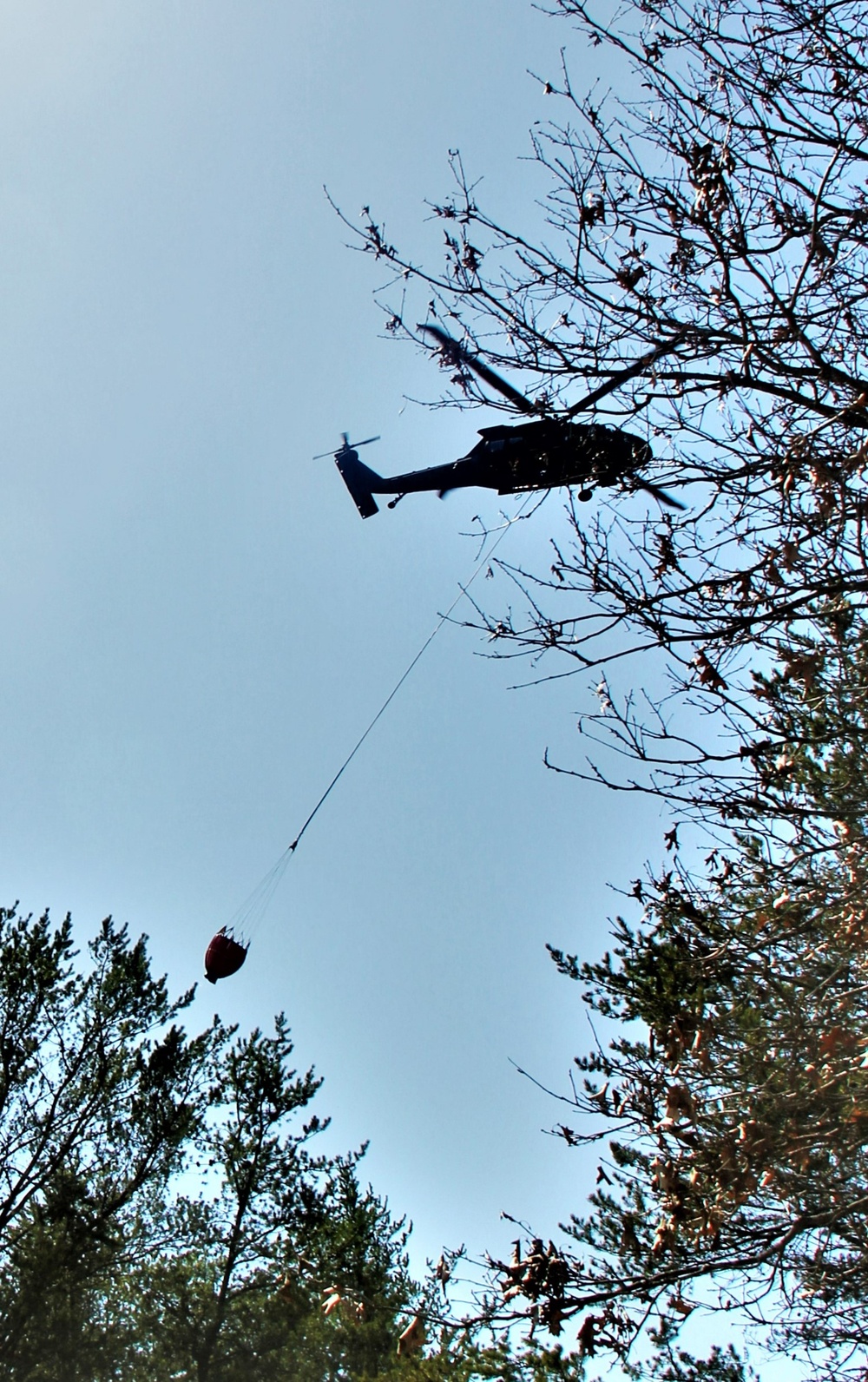 Wisconsin Army National Guard UH-60 Black Hawk crew holds 2023 Bambi bucket training at Fort McCoy