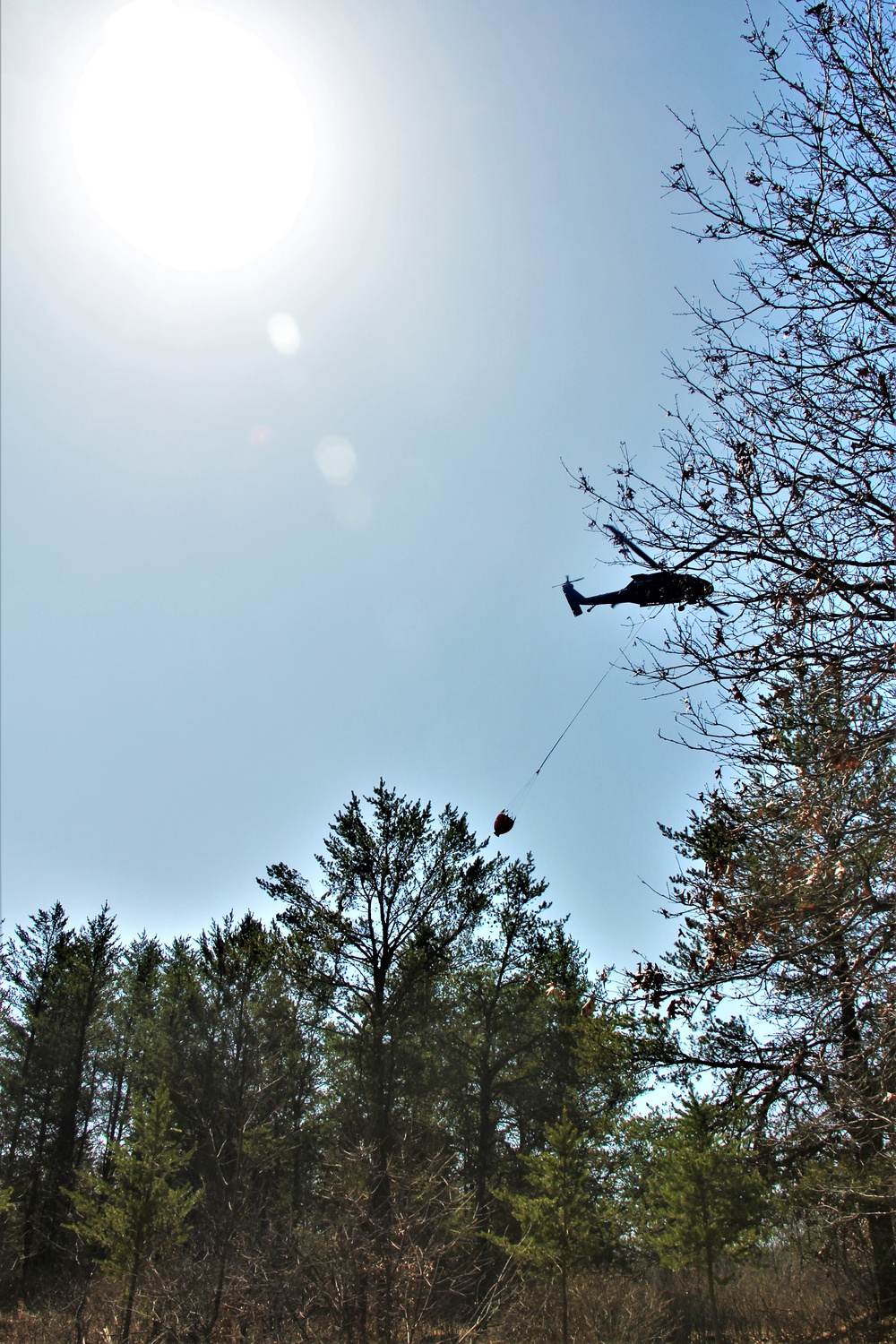 Wisconsin Army National Guard UH-60 Black Hawk crew holds 2023 Bambi bucket training at Fort McCoy