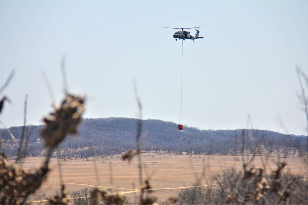 Wisconsin Army National Guard UH-60 Black Hawk crew holds 2023 Bambi bucket training at Fort McCoy