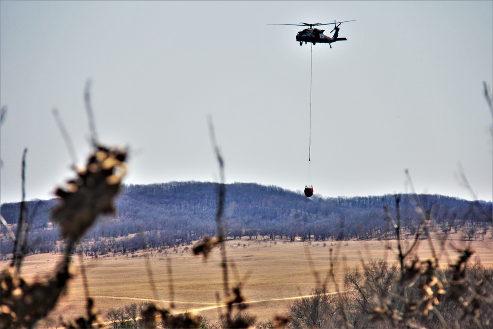 Wisconsin Army National Guard UH-60 Black Hawk crew holds 2023 Bambi bucket training at Fort McCoy