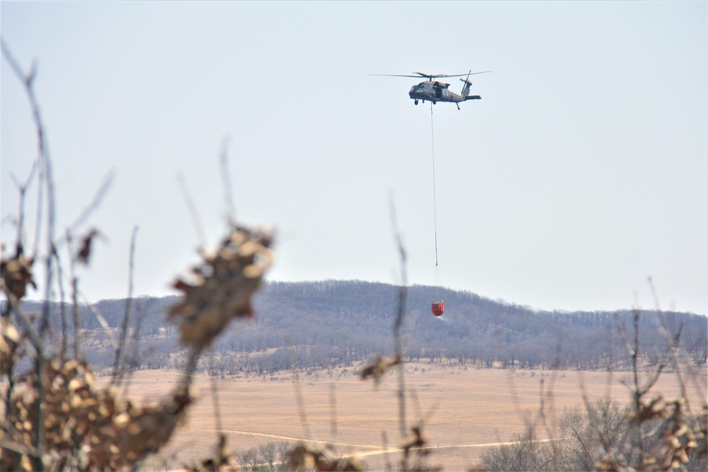 Wisconsin Army National Guard UH-60 Black Hawk crew holds 2023 Bambi bucket training at Fort McCoy